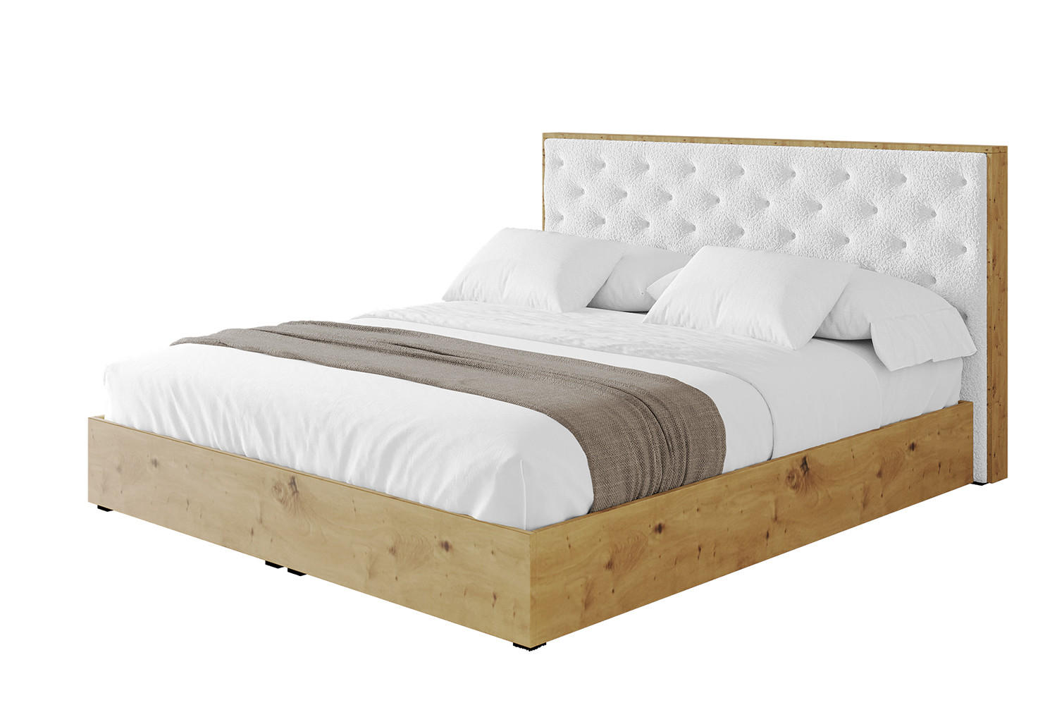 POLSTERBETT mit Bettkasten und Lattenrost, Boxbett ohne Matratze - ENZO3 120x200 Weiß - Weiß, Holzwerkstoff/Textil (120/200cm) - ALTDECOR