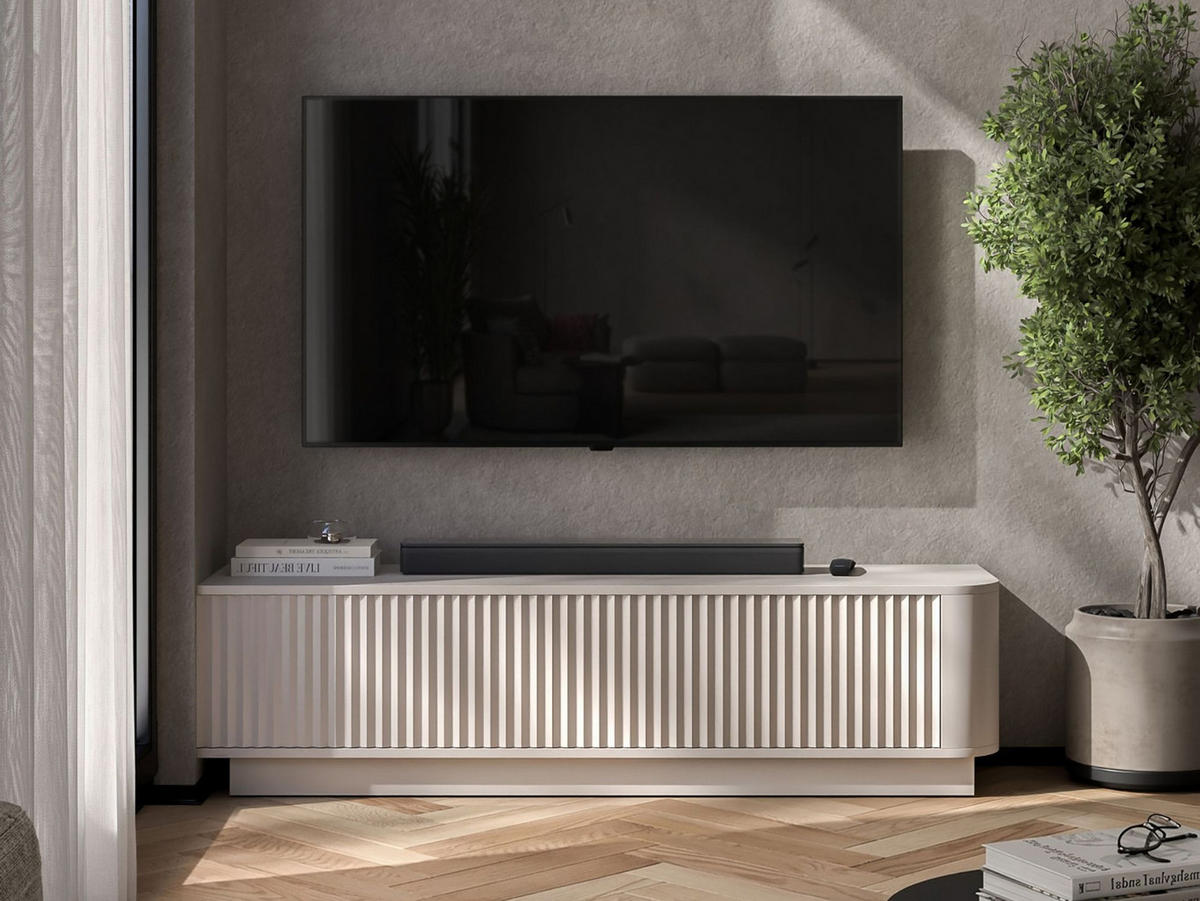 TV stolek Aurora kašmírový matný 140 cm s podstavcem - kašmírová, kompozitní dřevo (140/37/35cm) - Meble Lindner