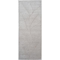 LÄUFER Outdoor, Fußbodenheizung-geeignet, mit Blattmotiv, ENGADIN in Silbergrau, 80 x 150 cm - Grau, Textil (80/150cm) - KADIMA DESIGN