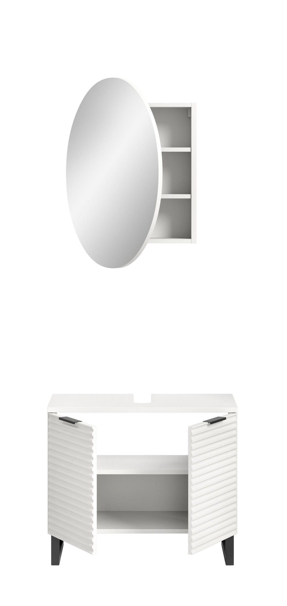 BADKOMBINATION Bad Set Riff 70x193x34 cm Weiß 2tlg. - Weiß, Holzwerkstoff (70/193/34cm)