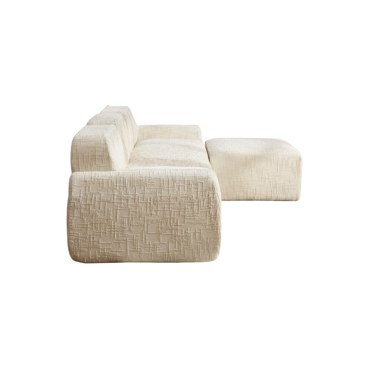 ECKSOFA 269.5/182.5/73 cm Beige mit beweglicher Fußhocker - Beige, Textil (182.5/269.5cm) - Oxeza
