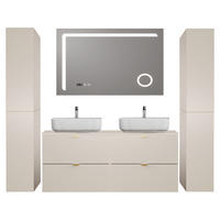BADMÖBEL-SET 4-TLG. Durango-56 - Beige, Holzwerkstoff (210/200/47cm) - Lomado