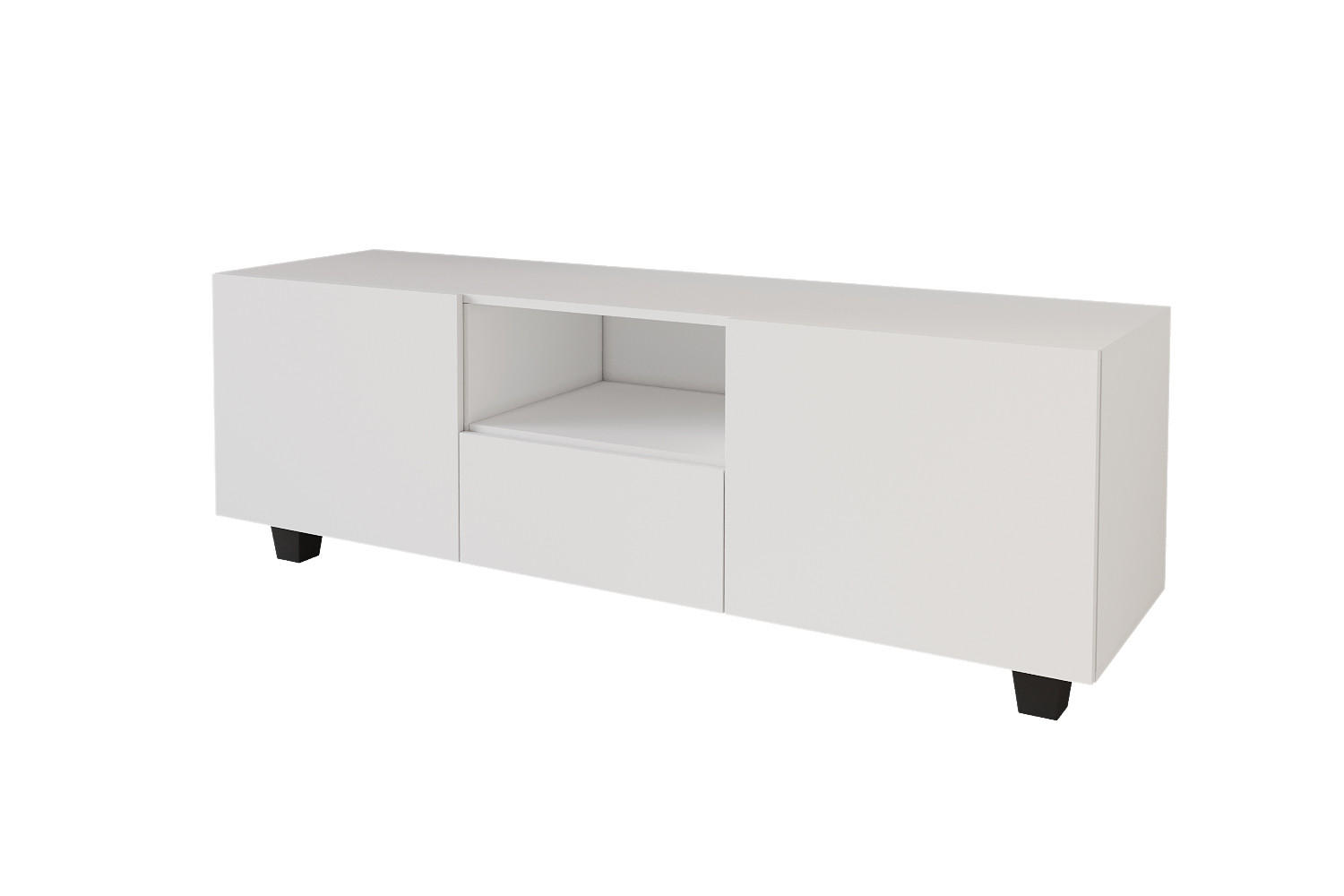 LOWBOARD ELIO-S 140x50x41 cm - Weiß - Schwarz/Weiß, Holzwerkstoff (140/50/41cm) - ALTDECOR