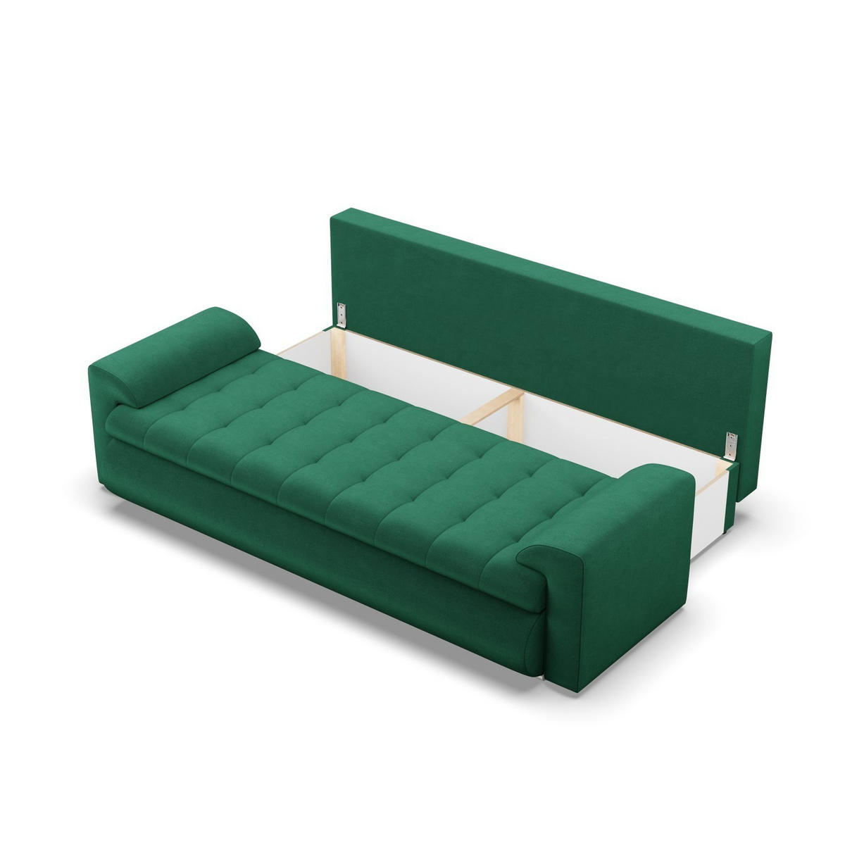 SOFA 3-SITZER MIT SCHLAFFUNKTION FORESTA, Dunkelgrün - Dunkelgrün, Textil (222/92/96cm)