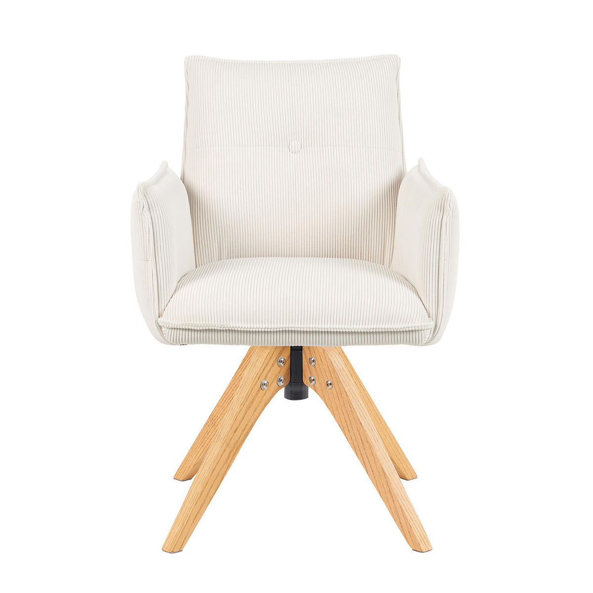 ARMLEHNSTUHL Mika-Emil - Honigeiche/Creme, Eichenholz/Holz (60/88/63cm) - DUBI Möbel