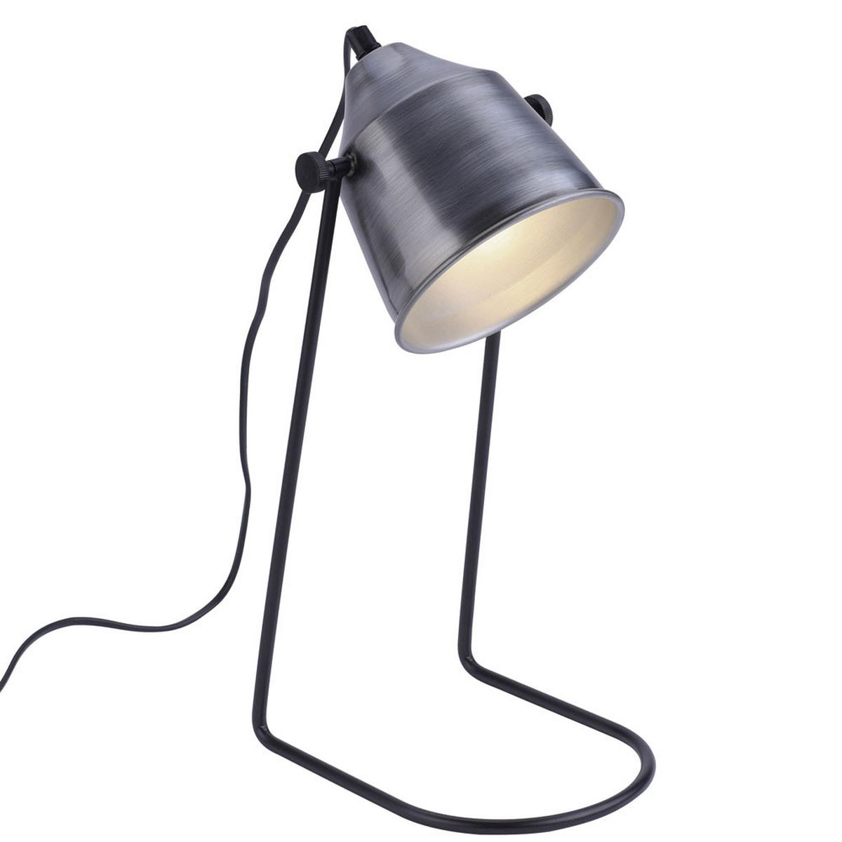 TISCHLEUCHTE Eisen Silber Industrial Stil - Silberfarben, Metall (24/16/43.5cm)