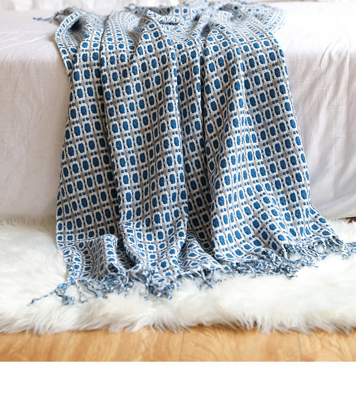 WOHNDECKE – 130 x 152 cm – Blau - Blau, Textil (150/130cm)