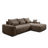 ECKSOFA L Form Rivolli Braun 260/179/98 cm – modernes Sofa fürs Wohnzimmer - Silberfarben/Braun, Textil/Metall (260/179cm) - AX Living