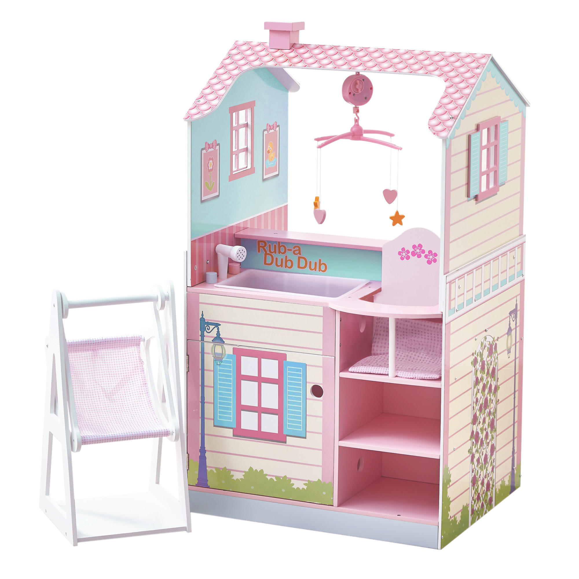 PUPPENHAUS Nursery, Holz, Rosa, 102cm - Pink, Holzwerkstoff (53/102/86cm) - Teamson Kids
