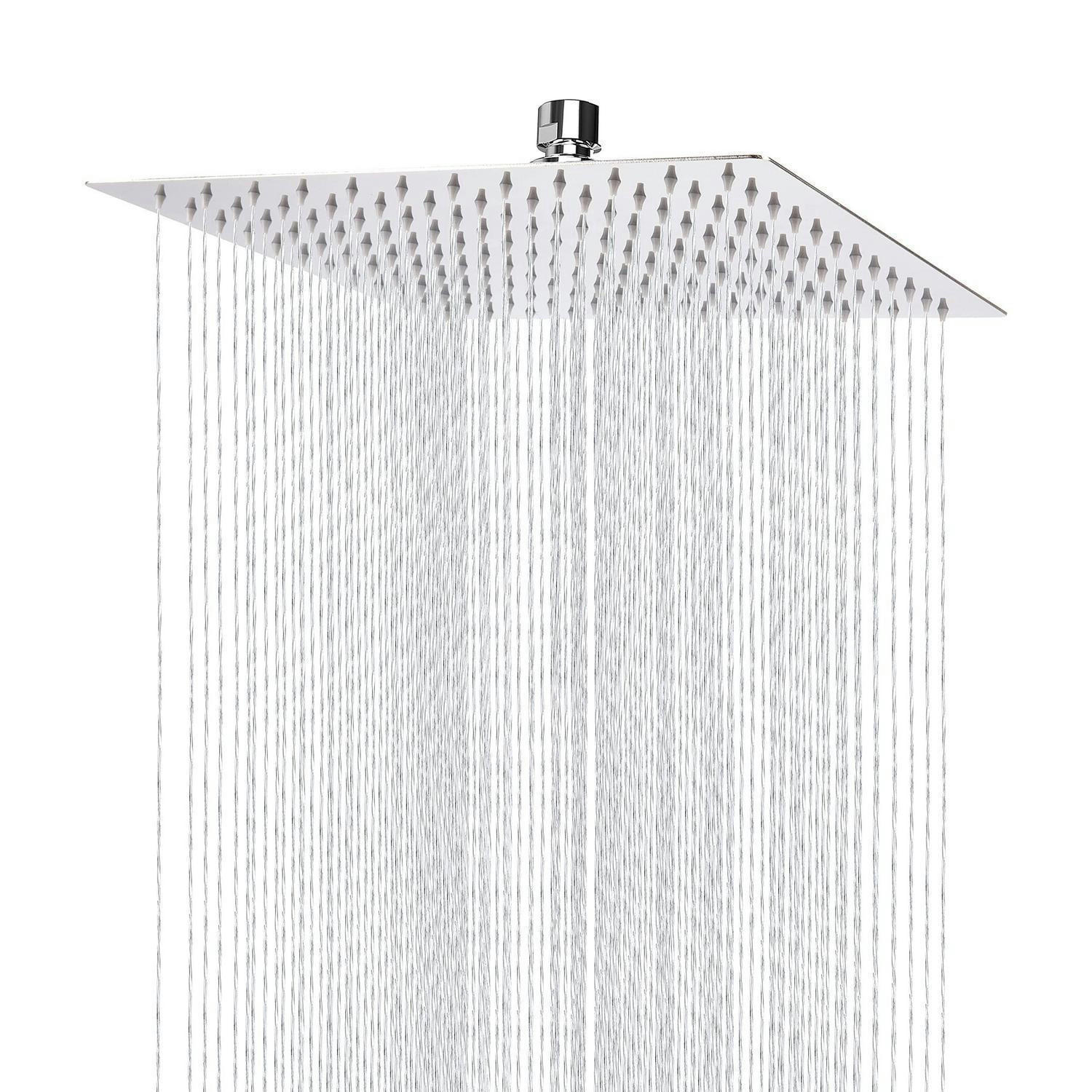 REGENBRAUSE 25 cm Quadratisch Chrom - Silberfarben, Metall (25/12.7/25cm)