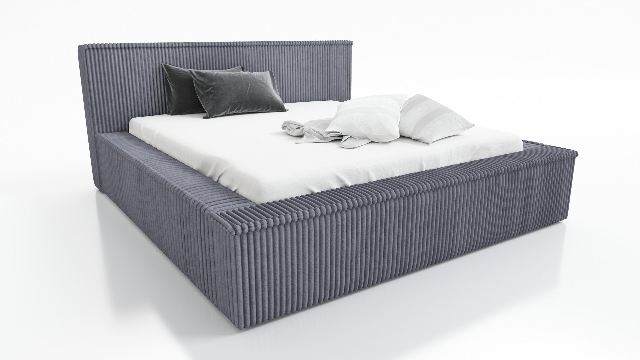 POLSTERBETT RIO 180x200 Dunkelgrau - Dunkelgrau, Textil (180/200cm) - A&J MöbelLand