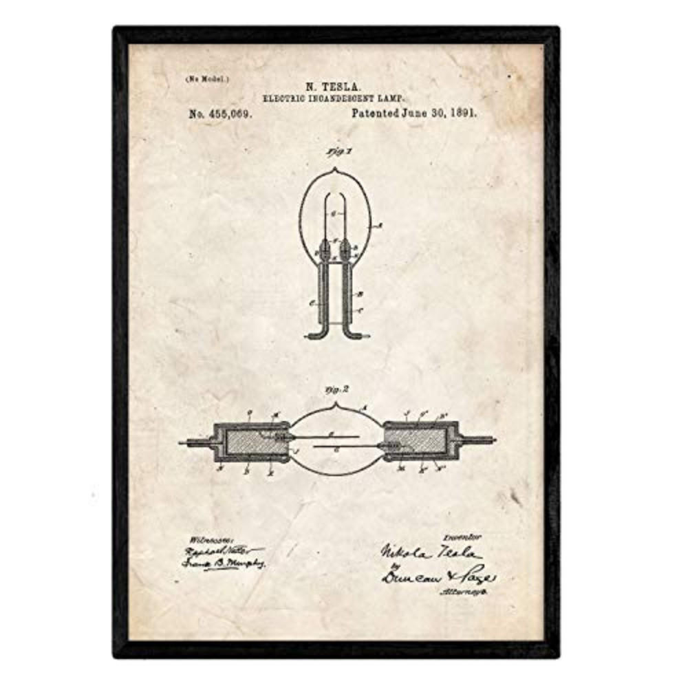 POSTER Glühlampe Patent A3 Rahmenlos - Klar, Papier (29.7/5/42cm) - Nacnic