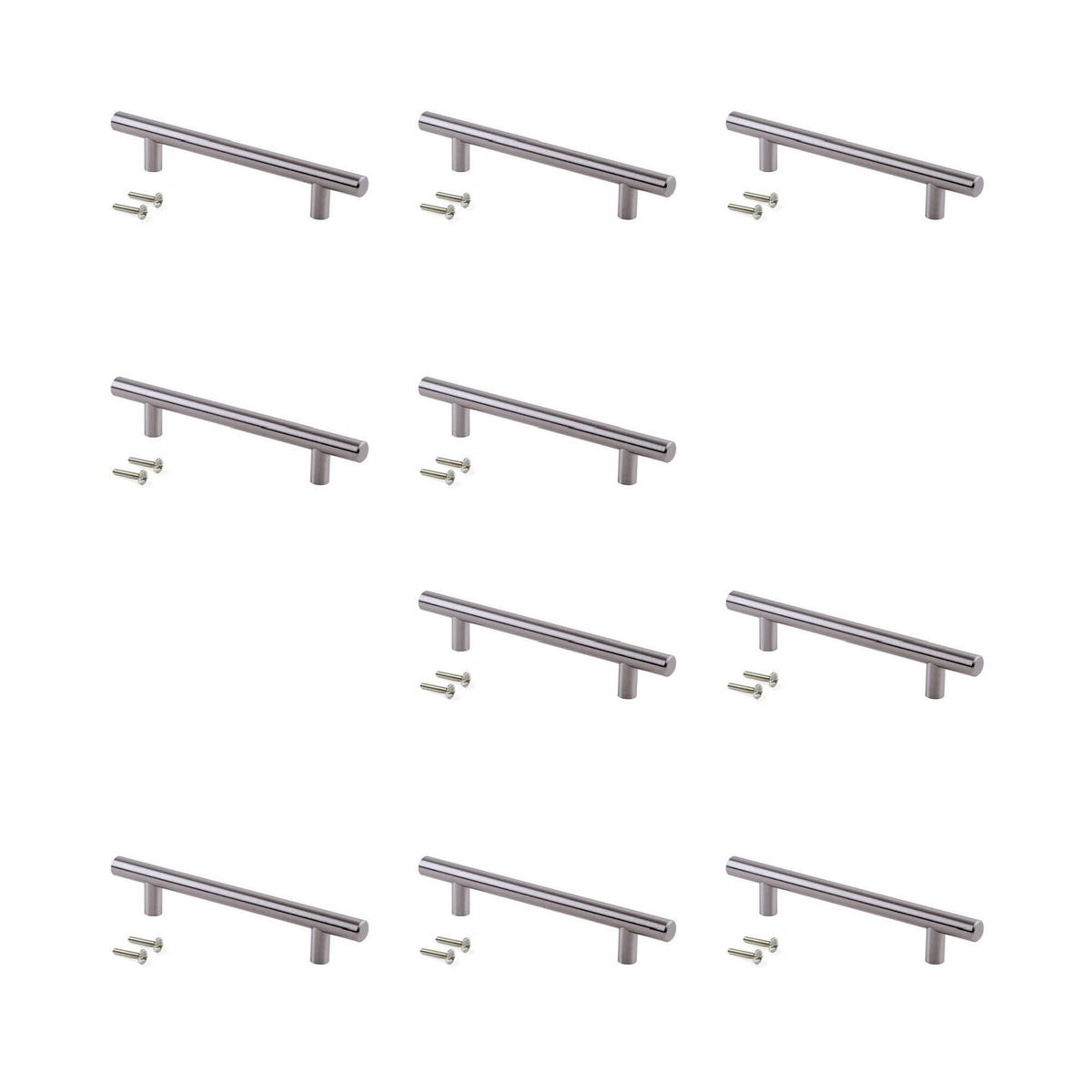 MÖBELGRIFFE Orlando, L136mm, 96mm Achsenabstand, Stahl, Nickel satiniert 10er-set - Silberfarben, Metall (14/4/21cm) - EMUCA