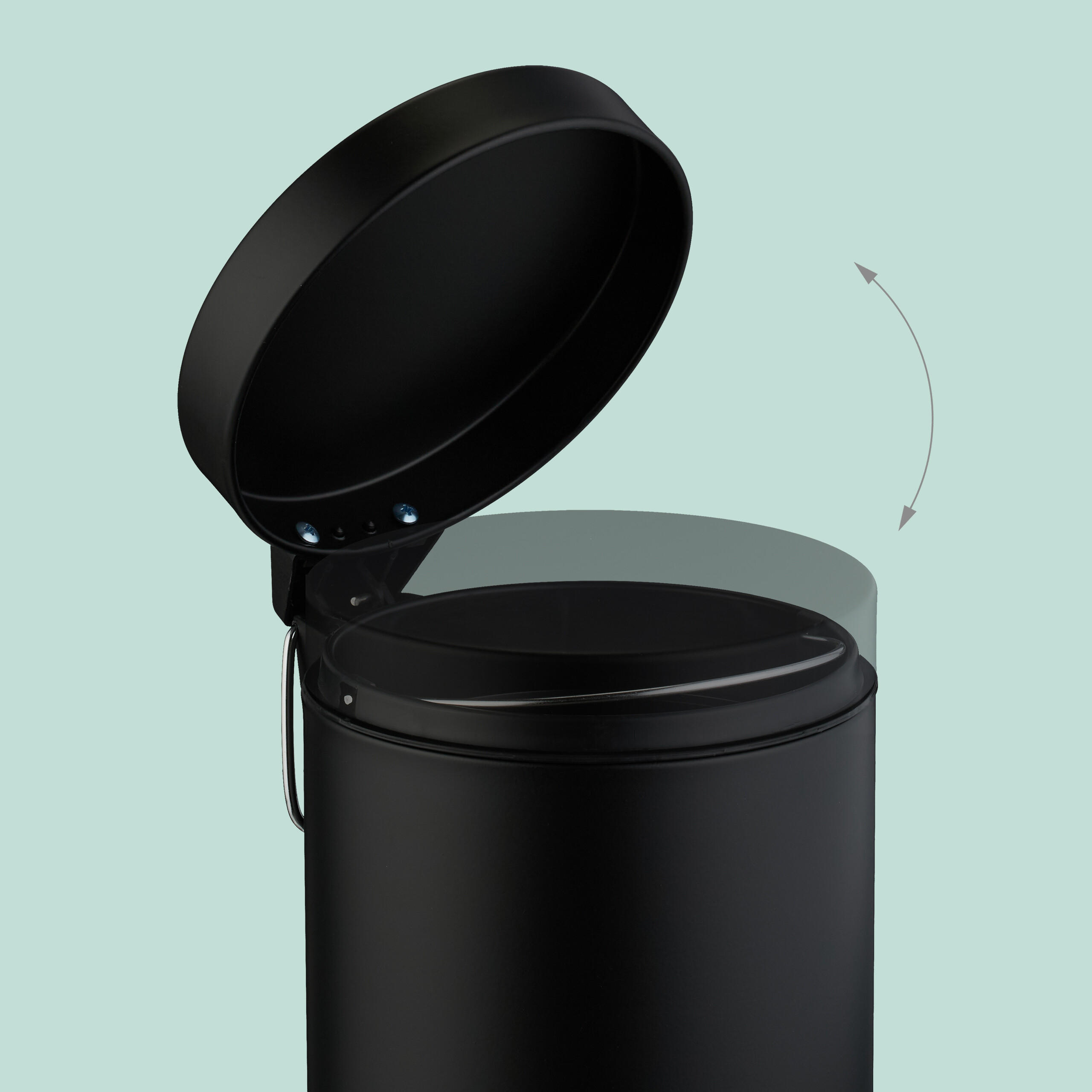 KOSMETIKEIMER - Schwarz, Kunststoff/Metall (17/25/23cm) - Relaxdays