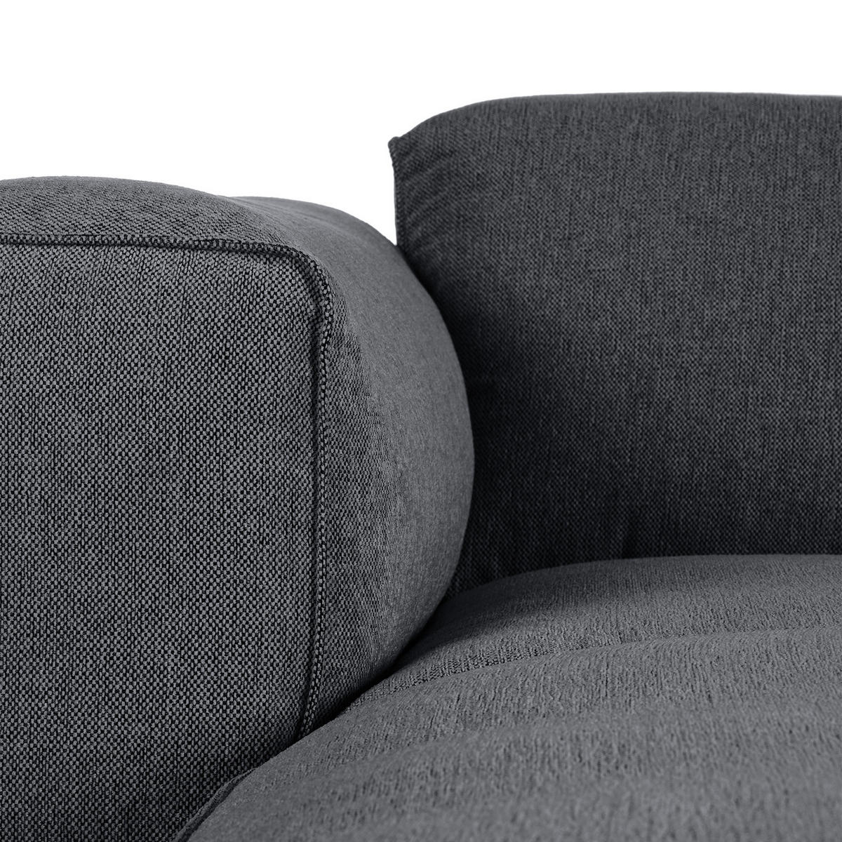 3-SITZER ECKSOFA mit Longchair - Schwarz/Grau, Textil (284/173cm) - home24