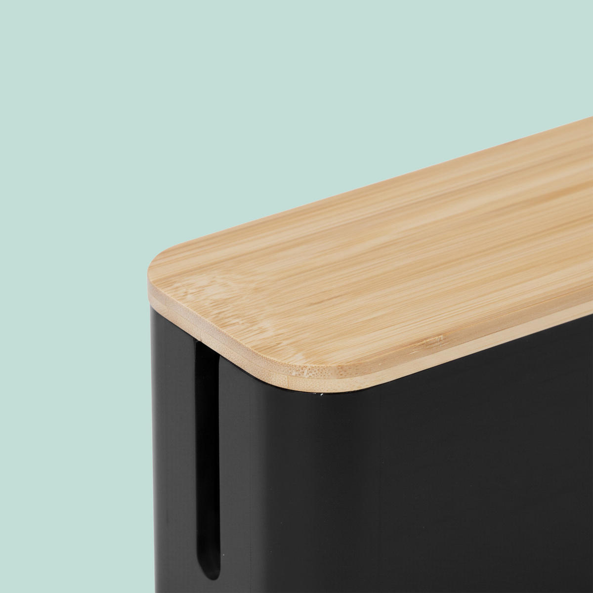 KABELBOX - Schwarz, Holz/Metall (11/34/14.5cm) - Relaxdays