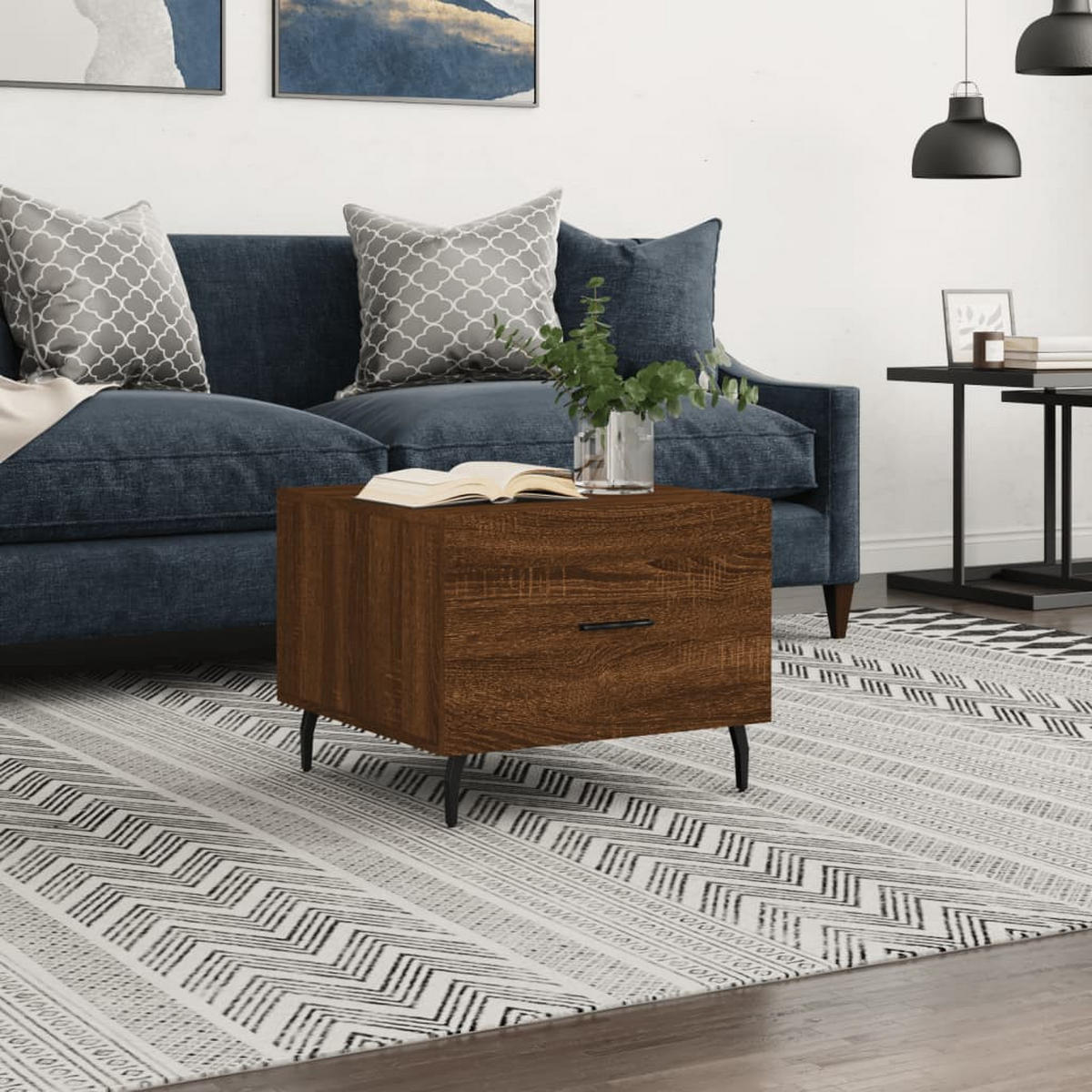 COUCHTISCH Braun Eichen-Optik 50x50x40 cm Holzwerkstoff - Braun, Holzwerkstoff (50/50/40cm) - furnicato