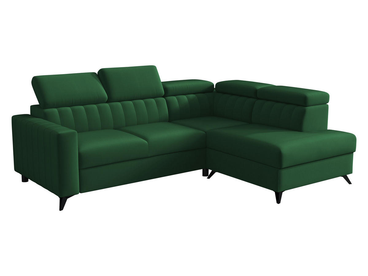 ECKSOFA Milano 2RRLXP, Seite: Rechts 2R+R+LXP - Grün, Holz/Textil (249/195cm) - MIRJAN24