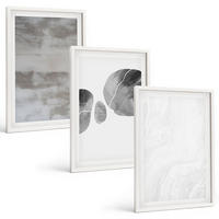 BILDER SET 3er Set - 40x60 cm Weißer Rahmen - Abstrakte moderne Strukturen - Weiß, Kunststoff (40/60cm) - TULUP
