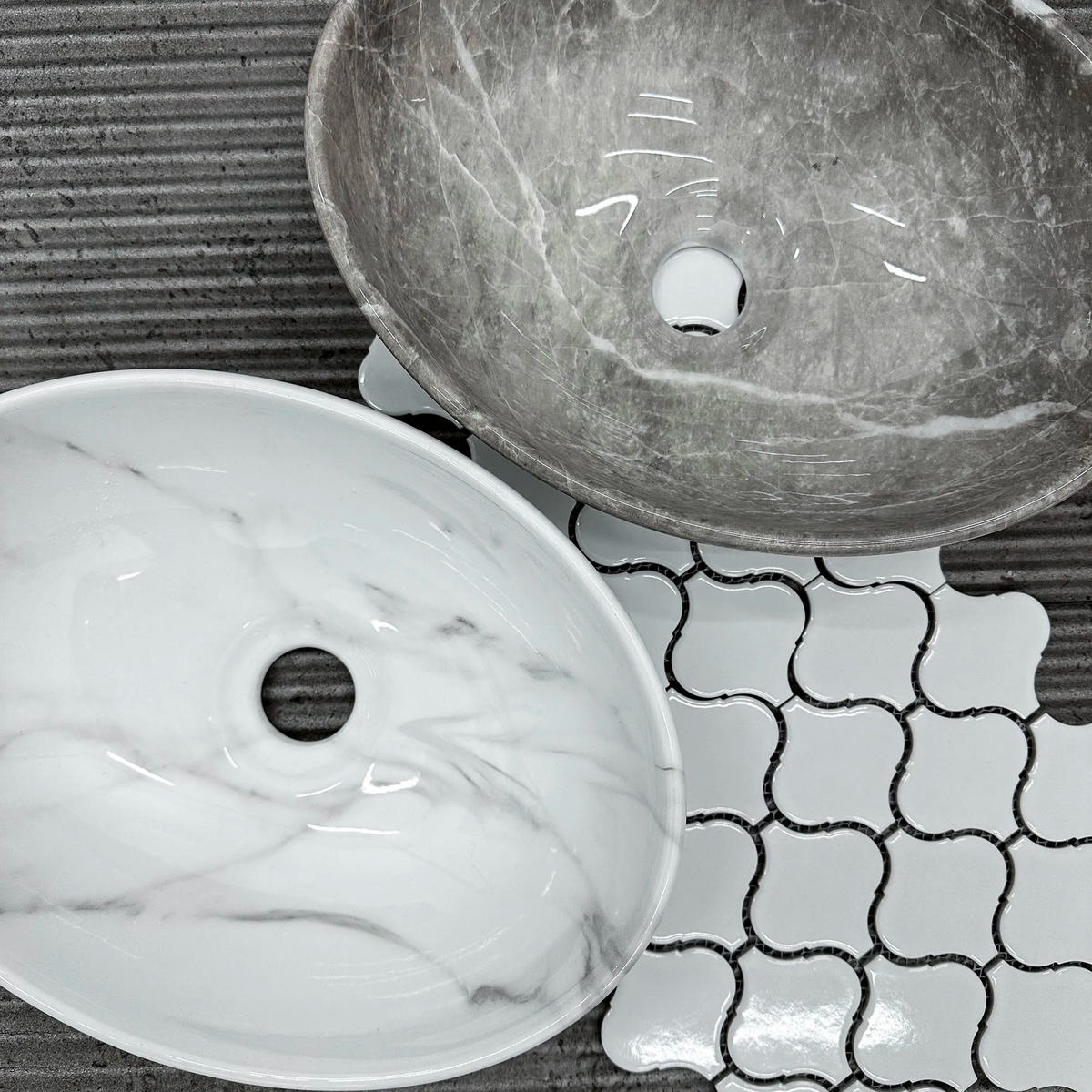 AUFSATZWASCHBECKEN SOFIA MINI GRIGIO 35/26/12,5 cm - Grau, Keramik (35/12.5/26cm) - REA