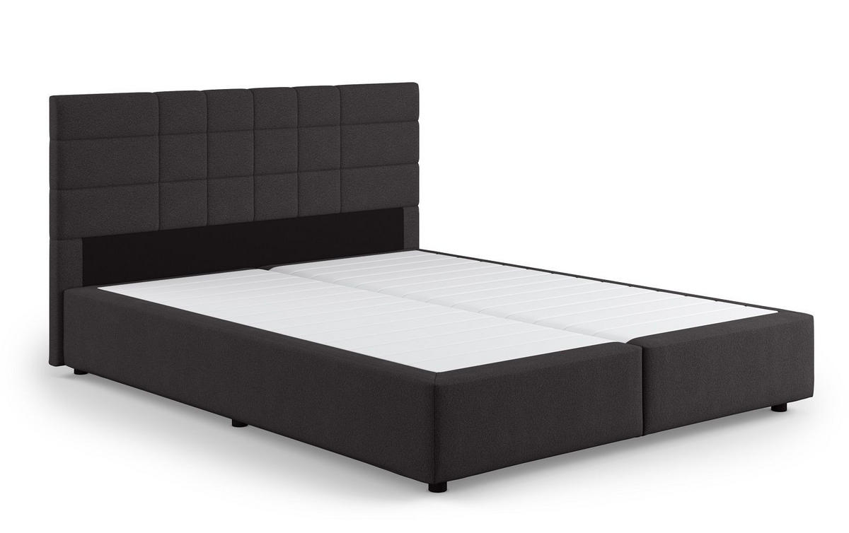 BOXBETT 140/160/180x200 – inkl. Topper, 7‑Zonen Taschenfederkern-Matratze, New York-Stoff - Anthrazit/Schwarz, Holz/Kunststoff (140/200cm) - Cotta