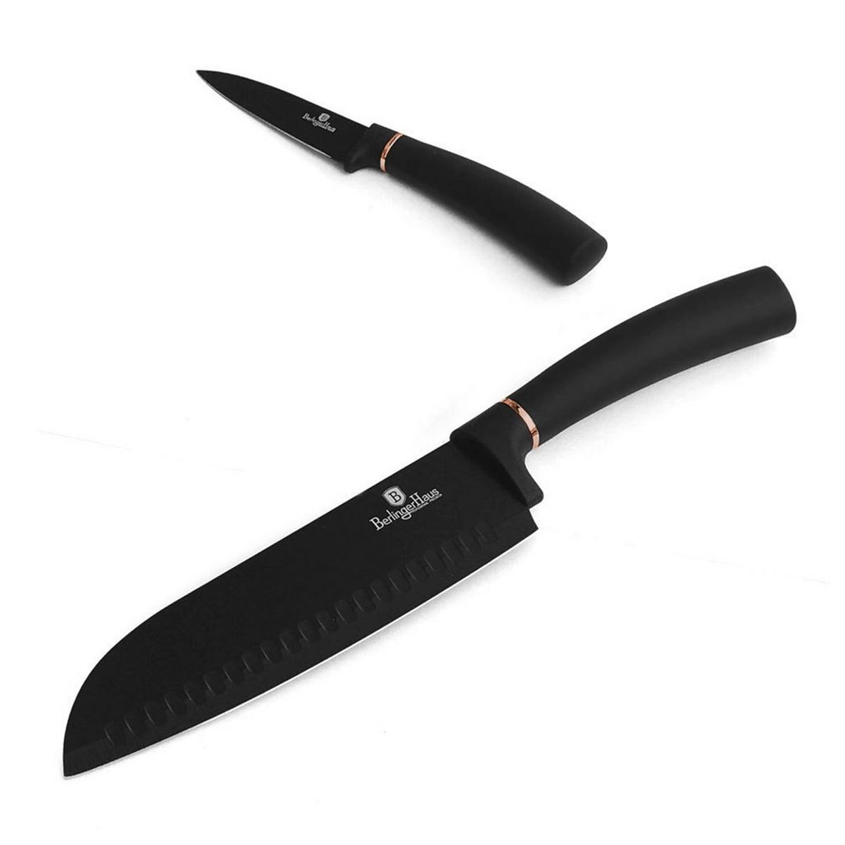 MESSERSET Schwarz 30/10/30 cm BH2337 - Schwarz, Metall - Berlinger Haus