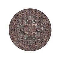 VINTAGE-TEPPICH George waschbar ø 120 cm rund - Rot/Multicolor, Kunststoff (120/120cm) - benuta