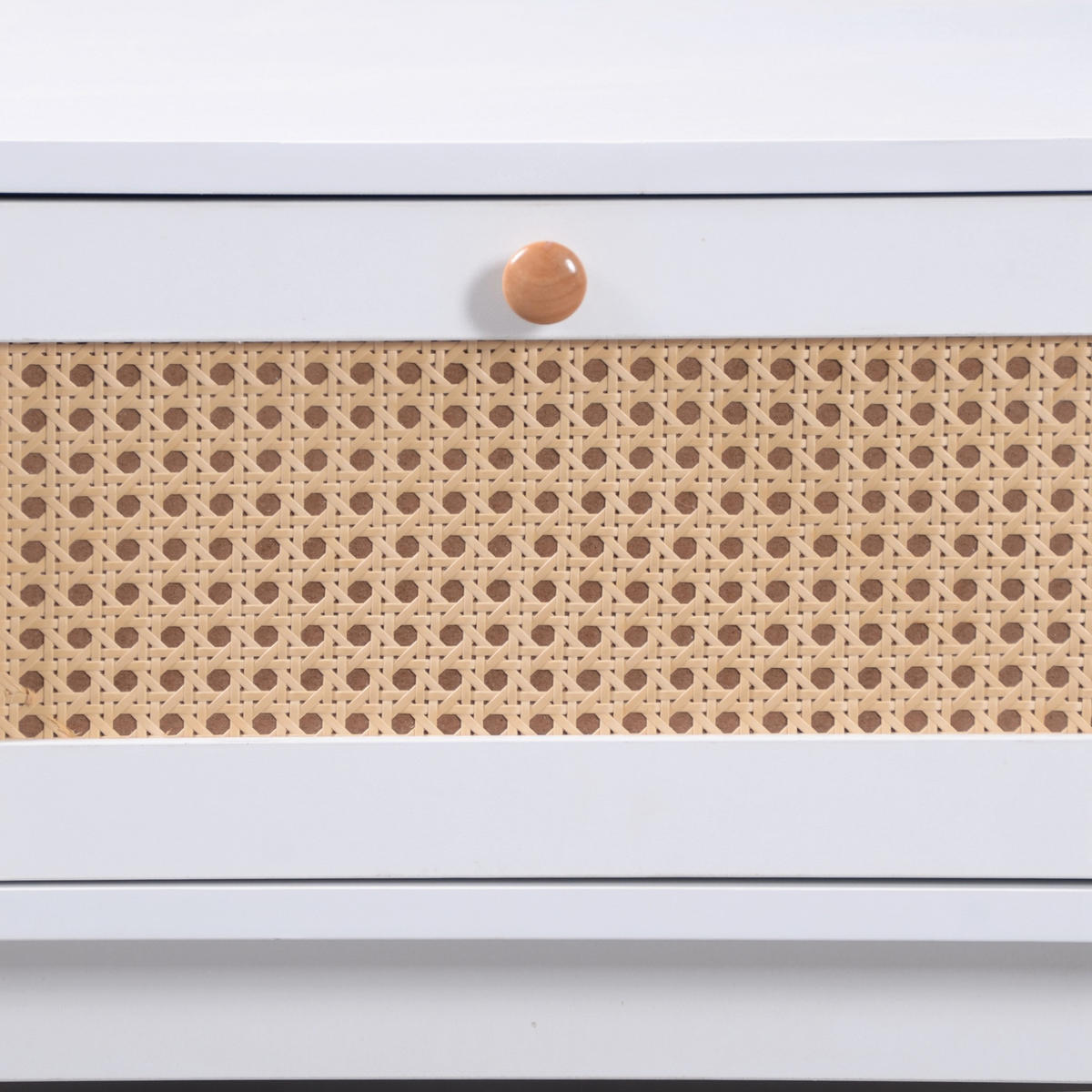 COUCHTISCH aus MDF 110x55x38,5 cm Weiß mit Holzoptik, Schubladen und Stauraum - Weiß, Holzwerkstoff (110/55/38.5cm) - IVMEU