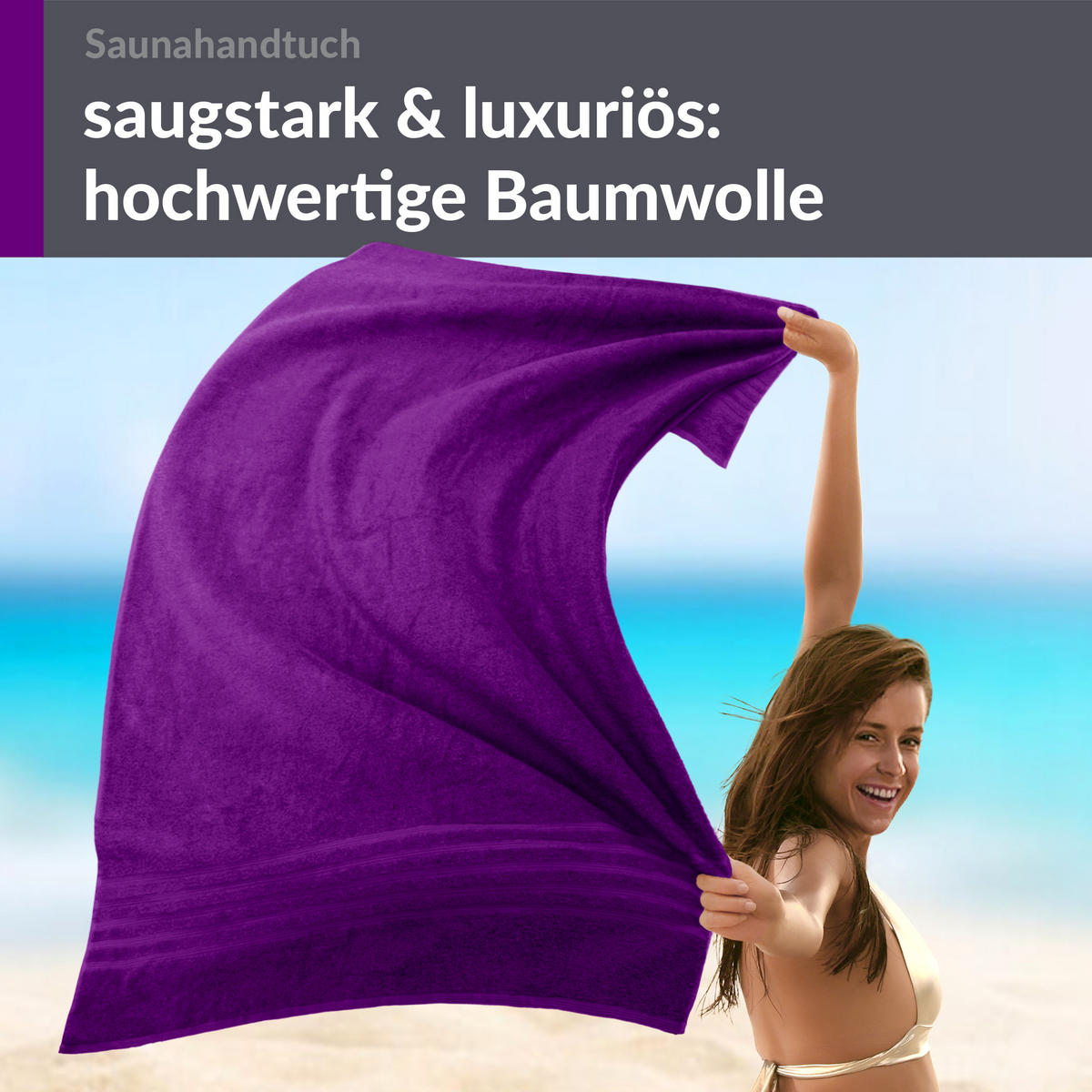 SAUNATUCH London Aubergine Lila 80x220 cm - Aubergine, Textil (80/220cm) - Lashuma