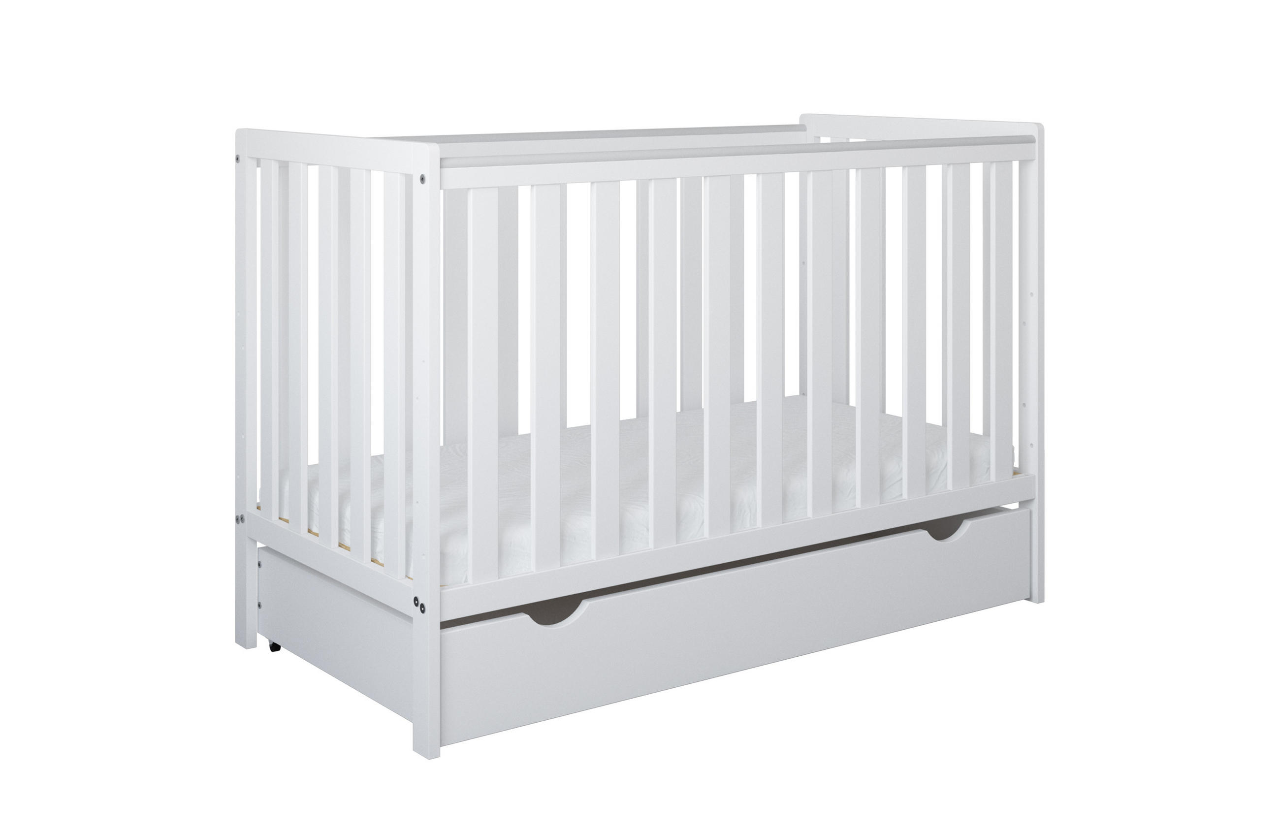 BABYBETT Lio mit Matratze und Schublade - Weiß, Holzwerkstoff (60/120cm) - kiki design