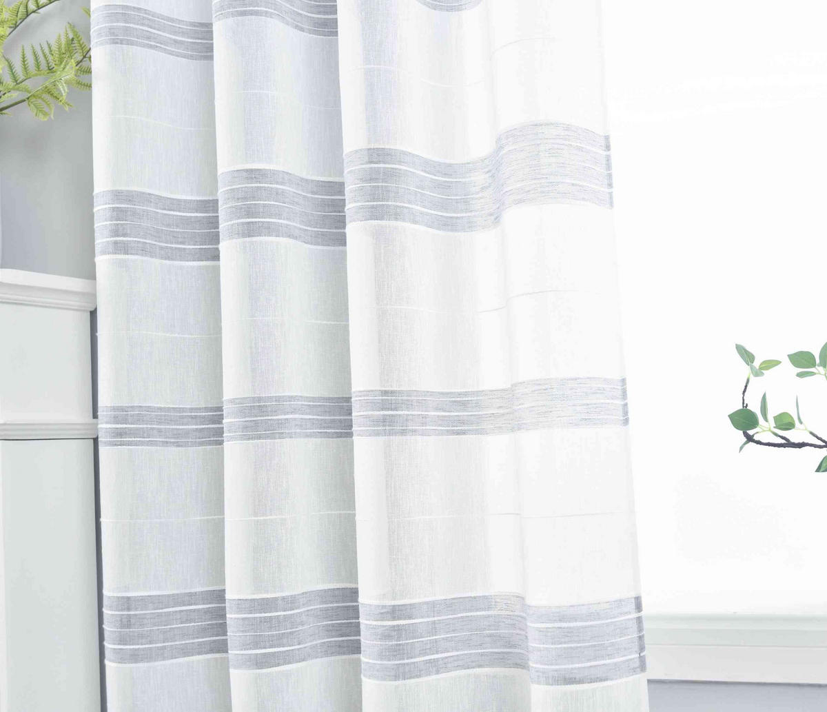 VORHANG »Frankfurt« HxB 245x140 cm Grau - Grau, Textil (140/245cm) - Gardinenbox
