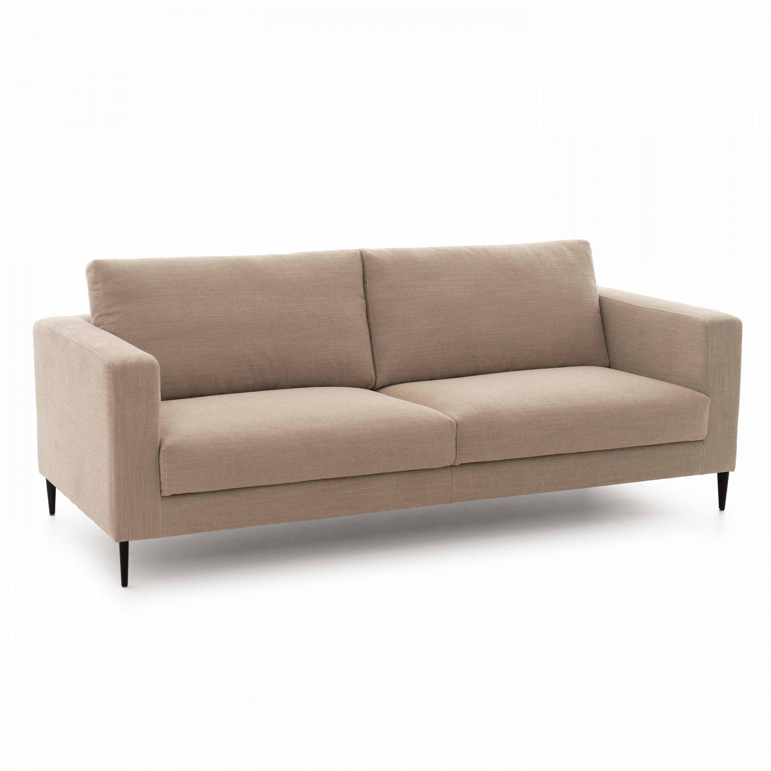 3-SITZER-SOFA, Stoff, Weiß - Weiß, Leder (102/85/220cm) - Oviala