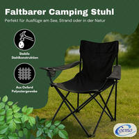CAMPINGSTUHL FALTBAR 4er Set in Schwarz - Schwarz, Metall (50/80/50cm) - Coemo