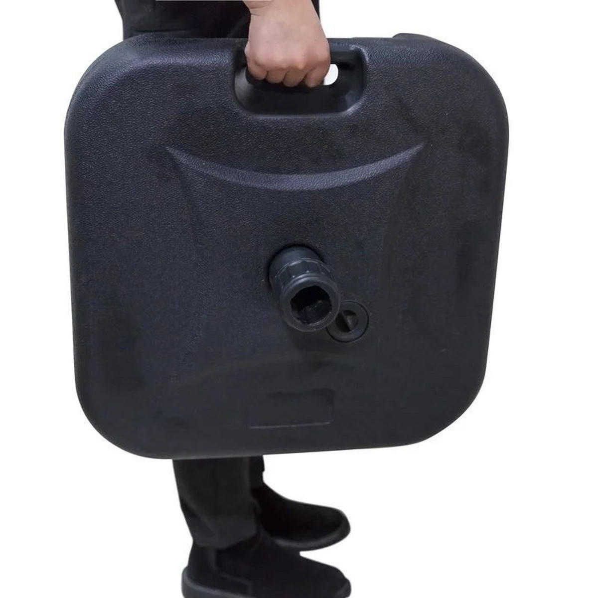 SONNENSCHIRMSTÄNDER aus PP in Schwarz quadratisch befüllbar 44,5 × 44,5 × 28 cm befüllt bis zu 20 kg - Schwarz, Kunststoff (44.5/44.5cm) - Livingandhome