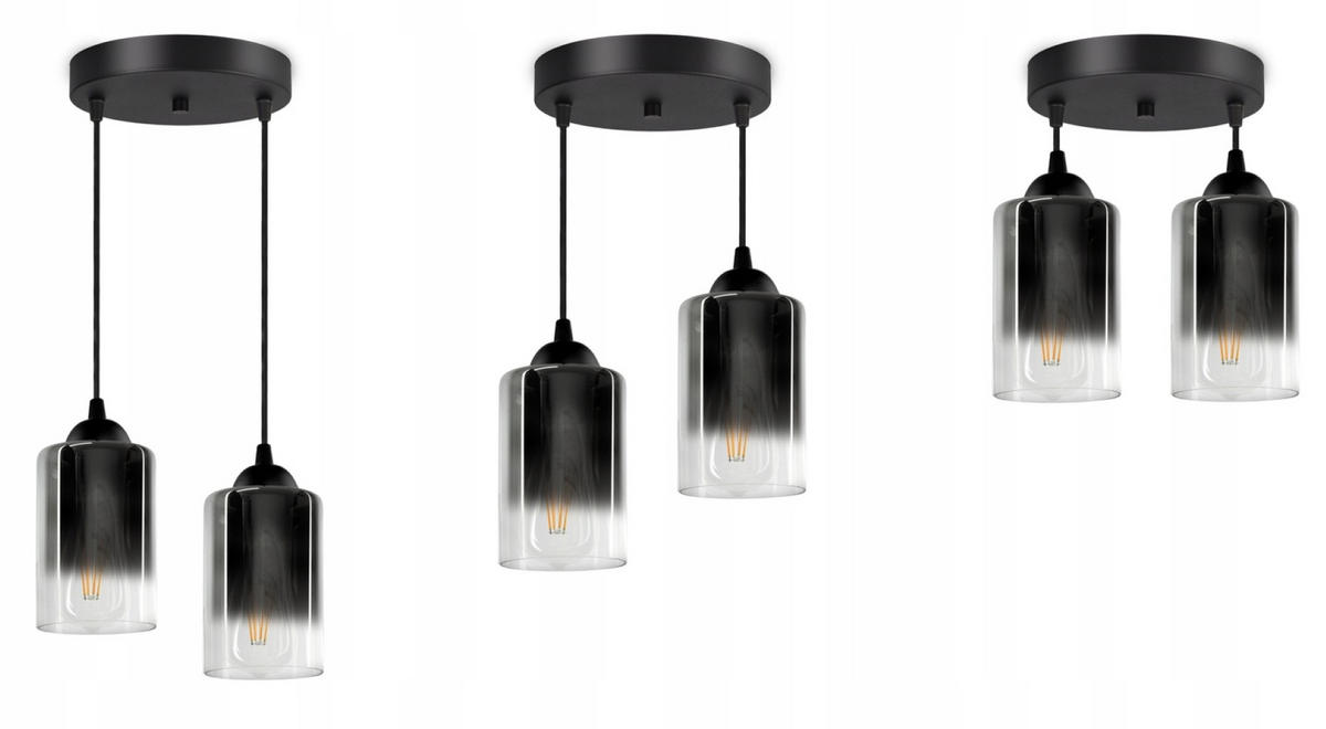 PENDELLEUCHTE GRAF - Transparent/Anthrazit, Glas/Metall (30/30/80cm) - kiki design