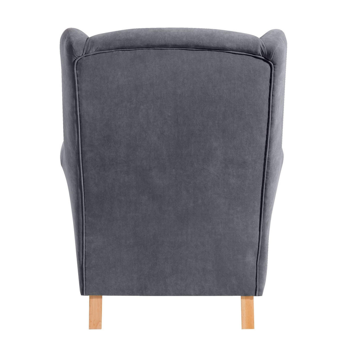 OHRENSESSEL Karlen Bezug Veloursstoff Buche natur / anthrazit - Anthrazit/Buchefarben, Kunststoff (86/103/77cm) - 58aufmkessel