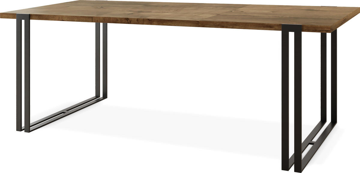 ESSTISCH Marco rechteckig ausziehbar, Lefkas Eiche 160-260/90/76 cm - Alteiche/Schwarz, Holzwerkstoff/Metall (90/260/76cm) - WFL GROUP