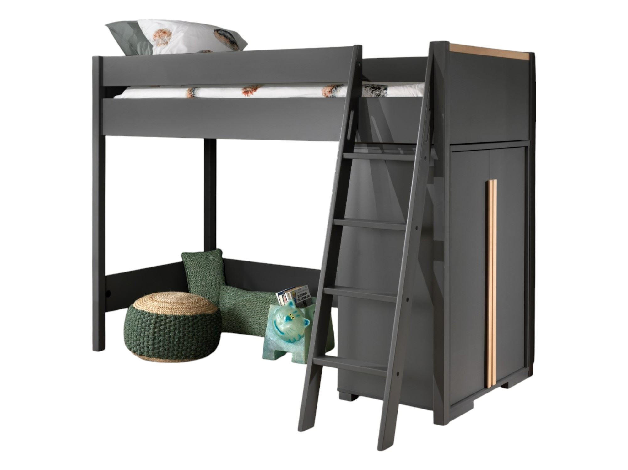 KINDERZIMMER Set Kariotta 1 Holzwerkstoff + Massivholz Anthrazit/Buche - Anthrazit, Holz (210/160/110cm) - 58aufmkessel