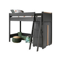 KINDERZIMMER Set Kariotta 1 Holzwerkstoff + Massivholz Anthrazit/Buche - Anthrazit, Holz (210/160/110cm) - 58aufmkessel
