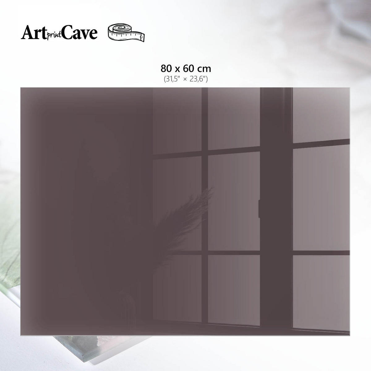 GLASPLATTE 80x60 cm – Grau - Violett, Glas (0.4/80/60cm) - ArtPrintCave