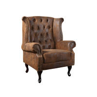 SESSEL CHESTERFIELD Microfaser Braun 105 cm - Braun, Holz/Textil (85/105/75cm) - riess-ambiente