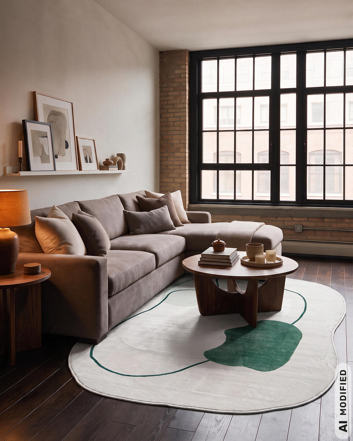 TEPPICH Bova Scudo Mazovia Unregelmäßige Form 120x160cm Weiß Grün Abstrakt Kurzflor - Weiß, Textil (120/160cm) - Mazovia