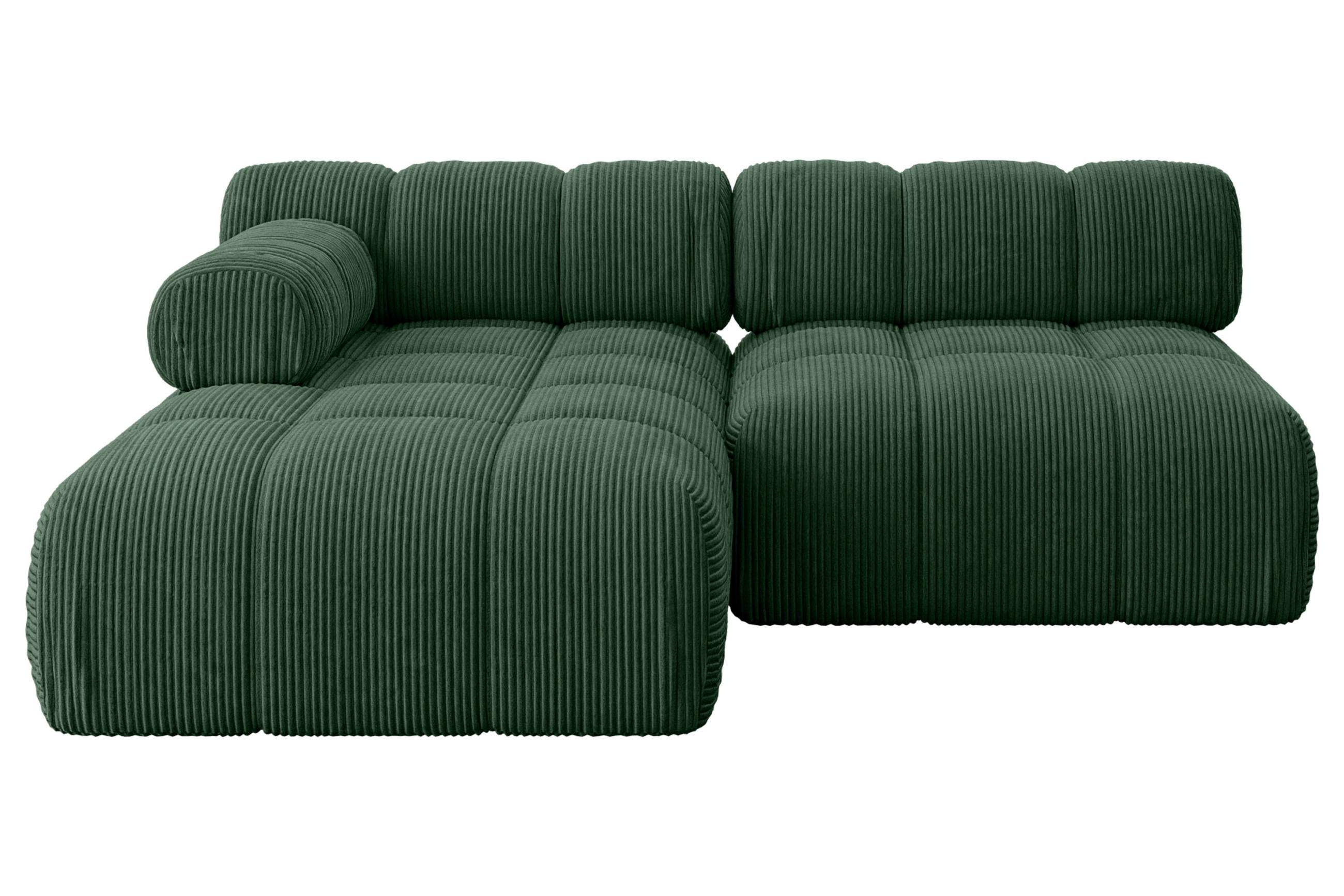 ECKSOFA modulares Sofa Razon-L1 - 190x160x70 cm Grün Cord - Grün, Holzwerkstoff/Textil (190/160cm) - ALTDECOR