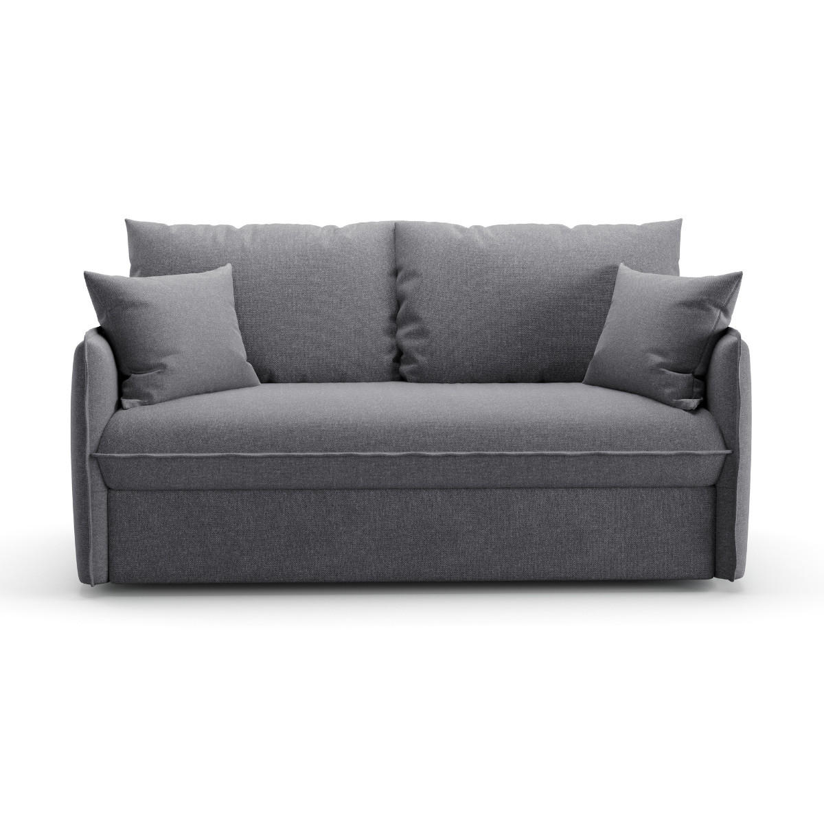 SCHLAFSOFA 3-sitzer mit express-Öffnung in stoff mika 185/104/90 cm - Grau, Holz (185/90/104cm) - Calicosy
