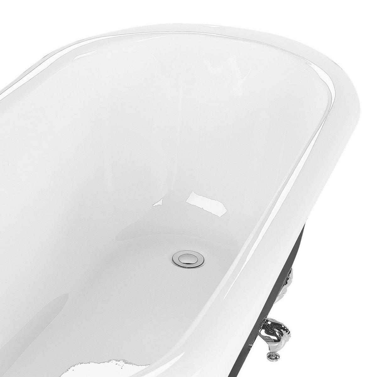 BADEWANNE FREISTEHEND 77x153x74 cm schwarz Cayman - Schwarz, Kunststoff (77/74/153cm) - Beliani