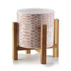 BLUMENTOPF Ava Cappuccino 17/14/14 cm Keramik - Beige/Braun, Keramik (14cm) - Mondex