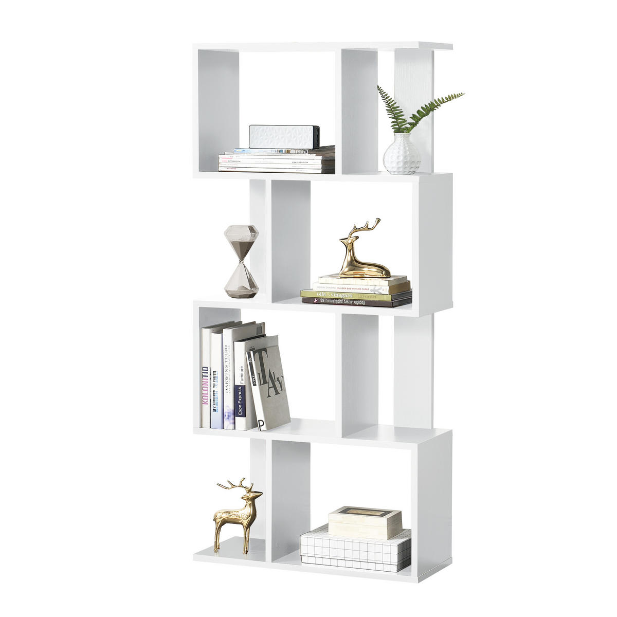 BÜCHERREGAL Brattahlid - Weiß, Holzwerkstoff (60/130/24cm) - [en.casa]