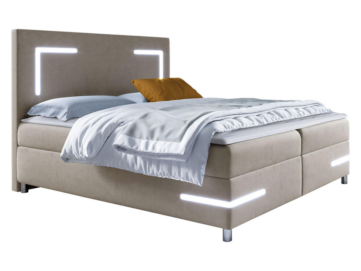 BOXBETT Delos LED - Kaschmir, Holz (200/200cm) - MIRJAN24