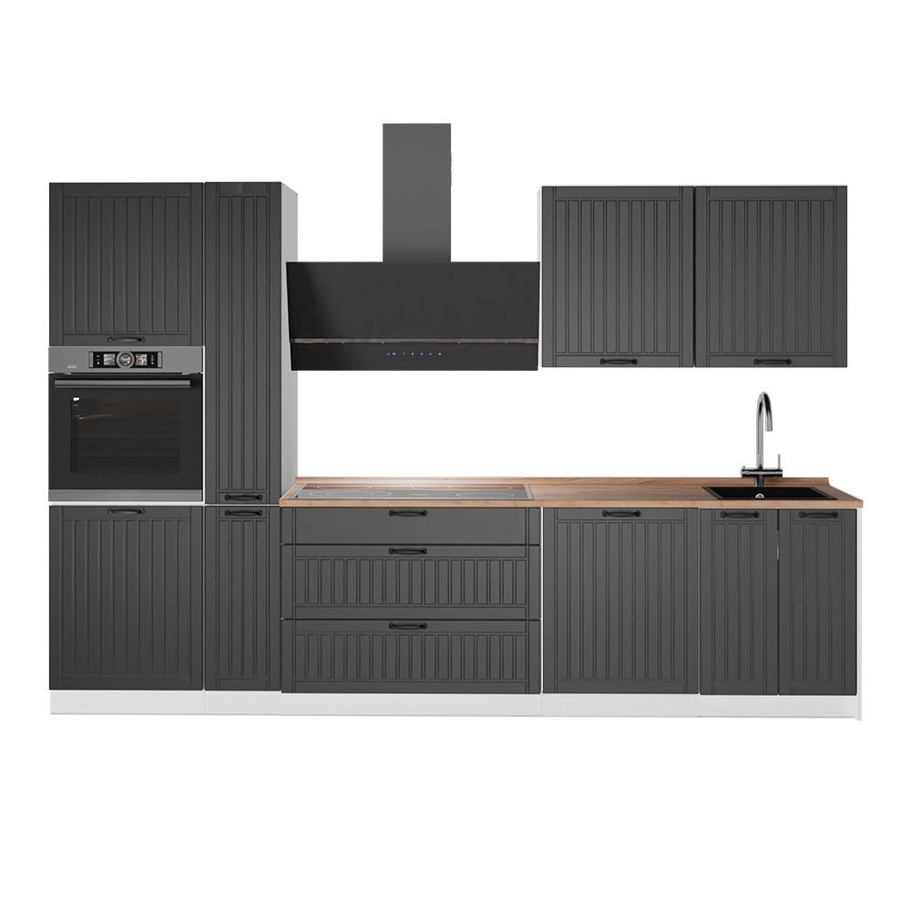 KÖK Fame-Line, Mörkgrå/Vit, 310 cm, AP Oak - Vit/Mörkgrå, Träbaserade material (310/206.8/60cm) - Vicco