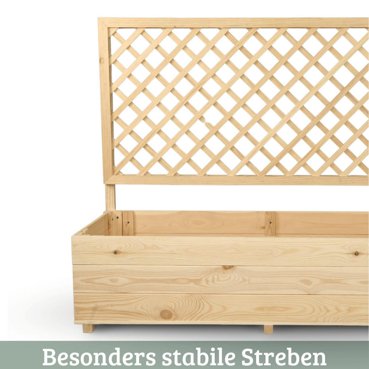 PFLANZKASTEN mit Rankgitter THIO Inkl. Vlies 128cm Breit - Braun, Holz (128/104/44cm) - DELUKE